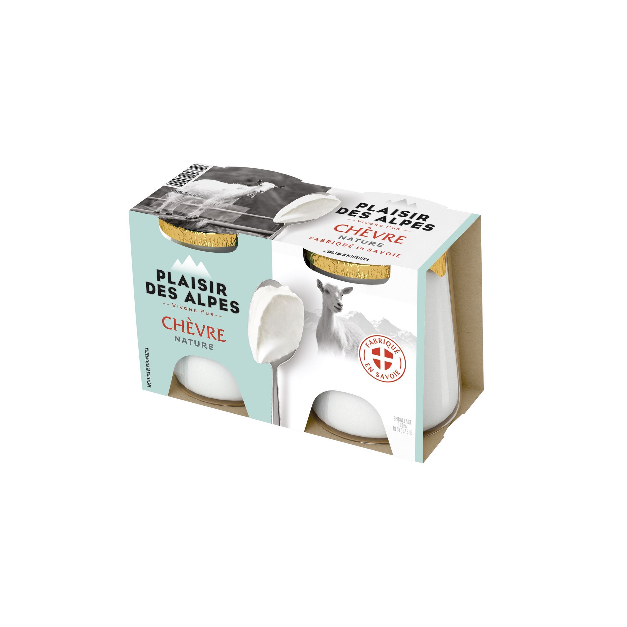 SAVOIE YAOURT Yaourt nature au lait de chèvre 2x120g pas cher Auchan.fr