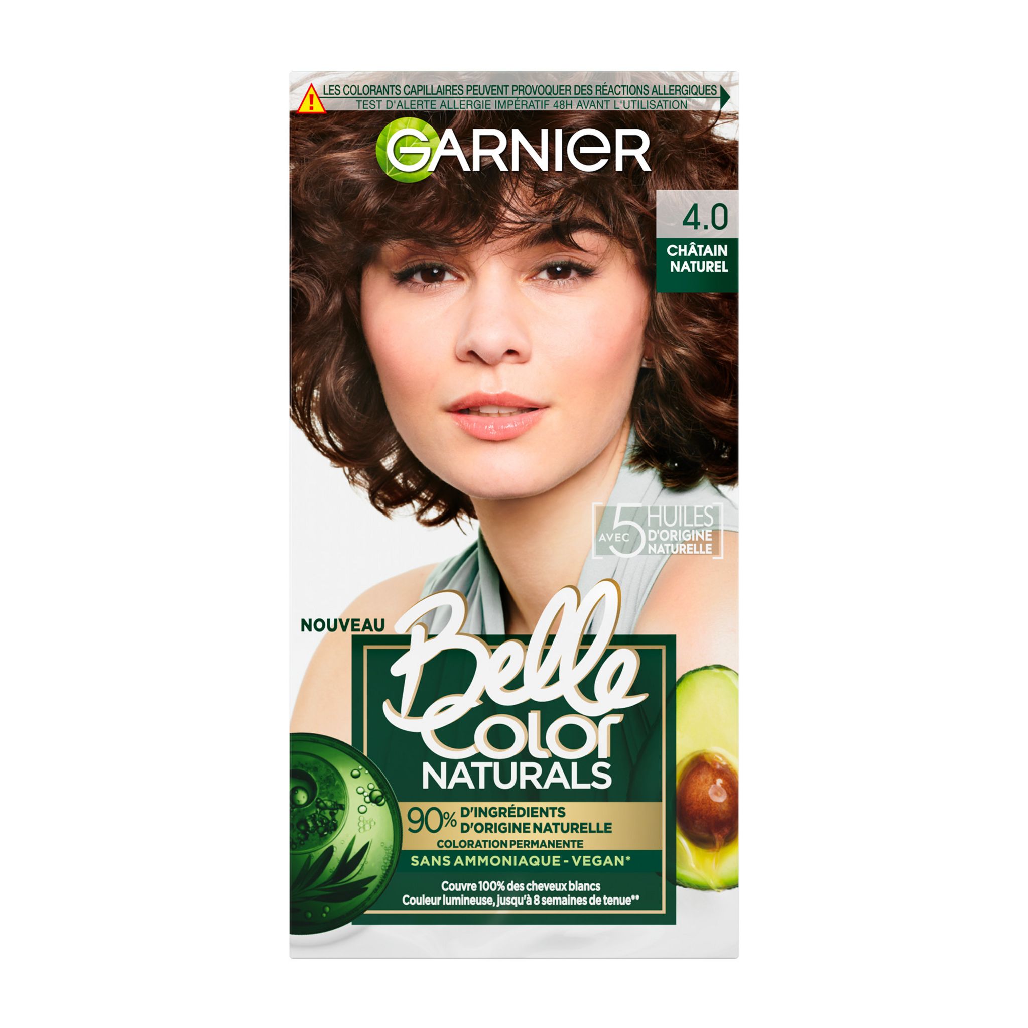 BELLE COLOR Coloration permanente 4.0 châtain naturel 1 kit pas cher