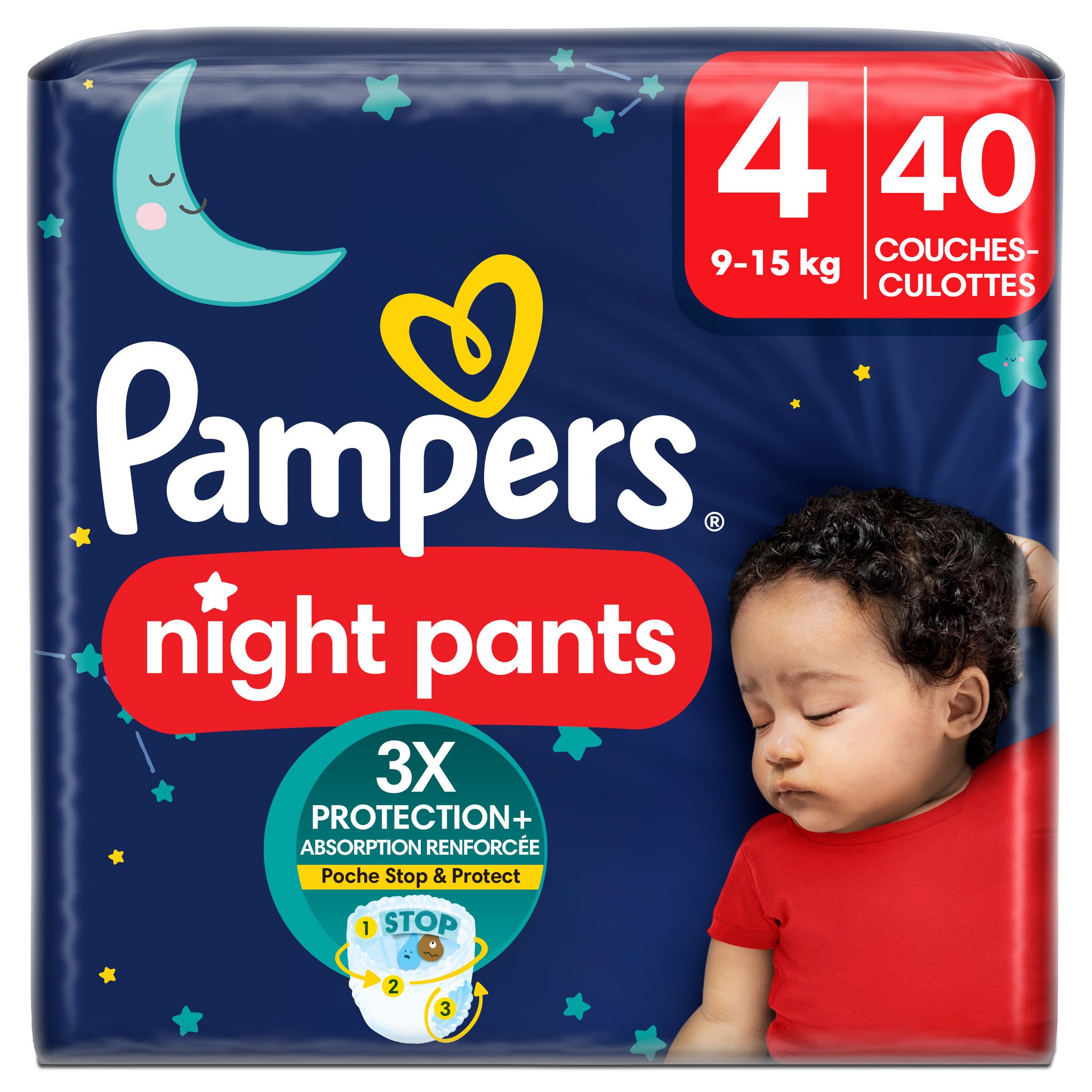 PAMPERS Babydry night coucheculotte taille 4 (915kg) 40 couches pas