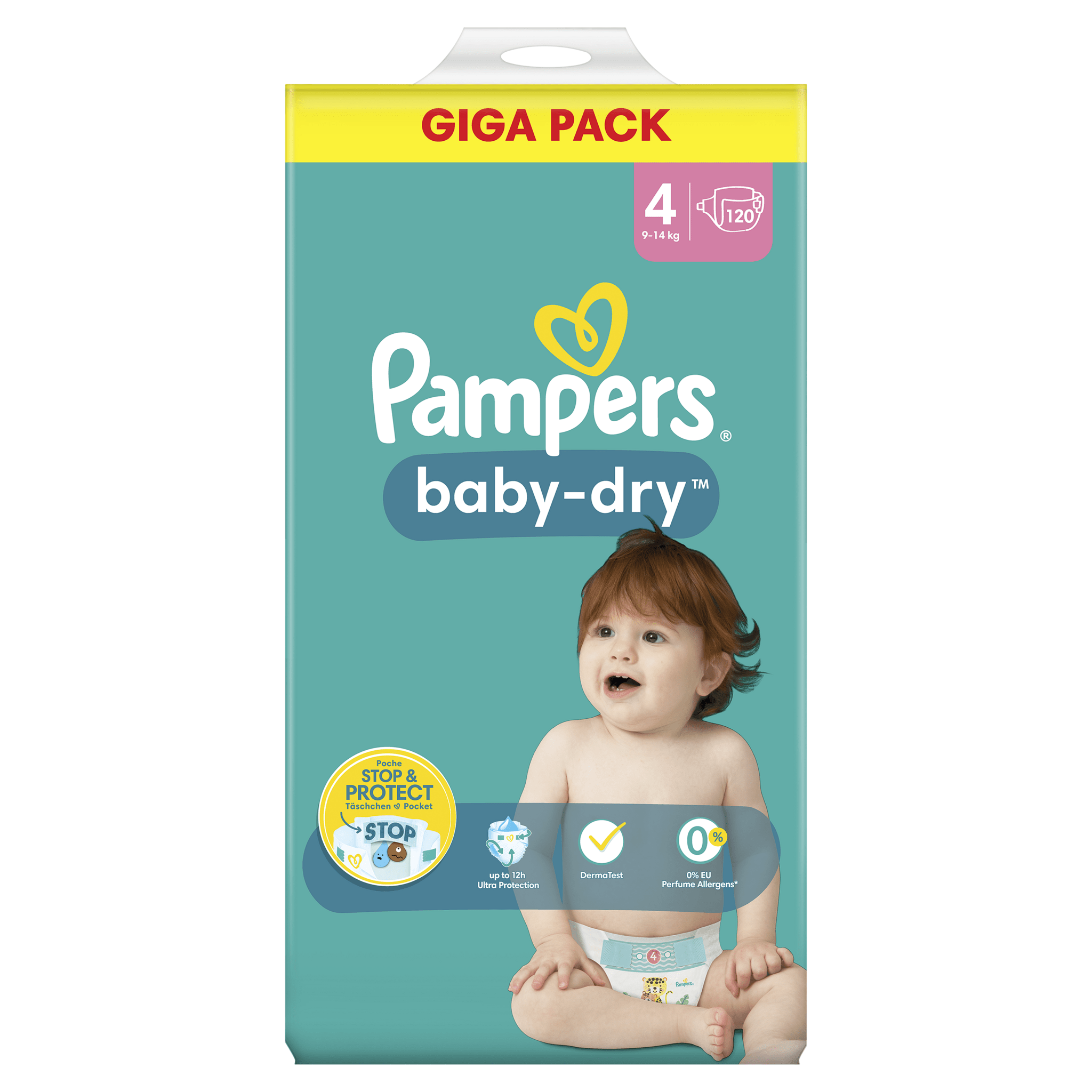 PAMPERS Babydry couches taille 4 (914kg) 120 couches pas cher Auchan.fr