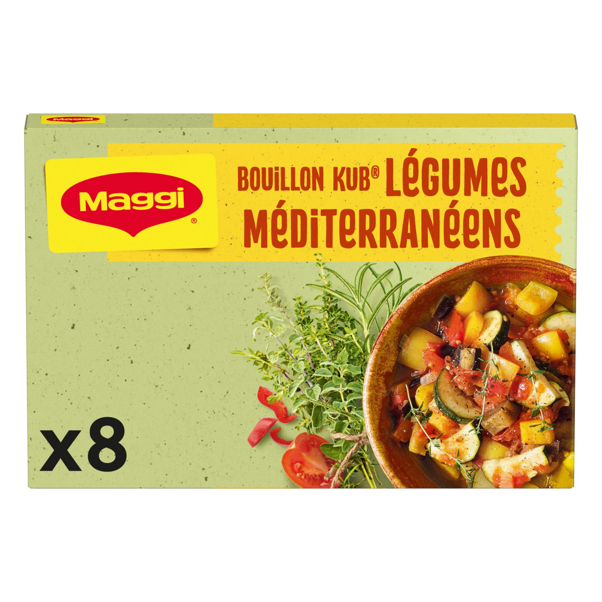 MAGGI Bouillon végétal Kub légumes méditerranéens 8 cubes 80g pas cher