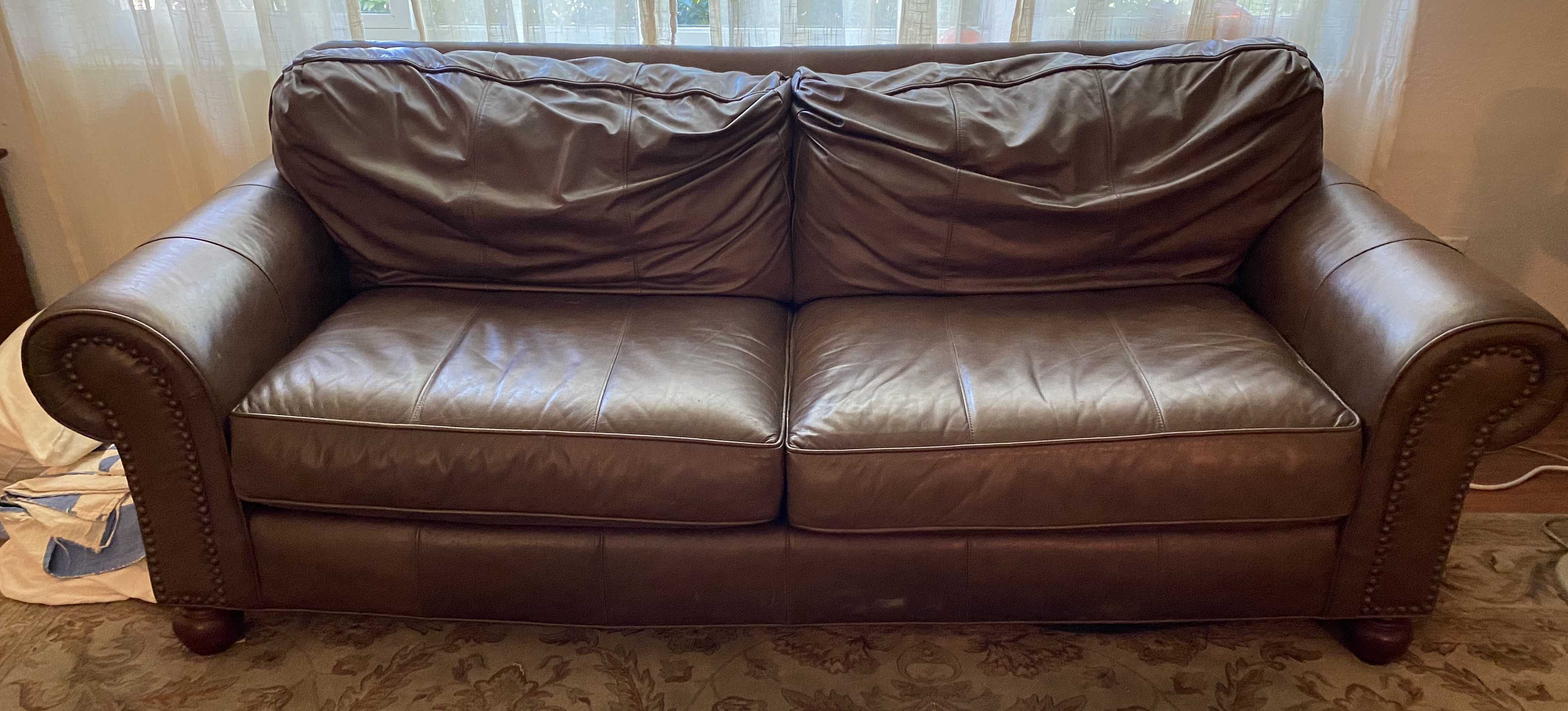 Bomber Style Leather Sofa Port Charlotte Florida Online Estate Auction
