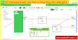 PLC Programming Example: Using Timers to Control Motors with a Single