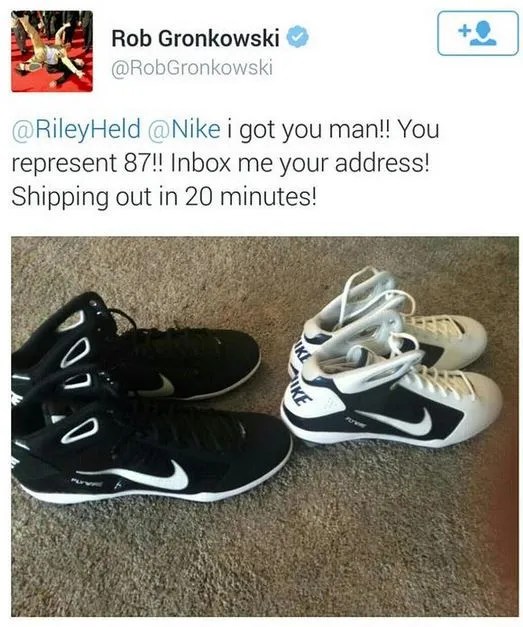 Gronk Gave His Cleats To A Local High School Football Player And Signed