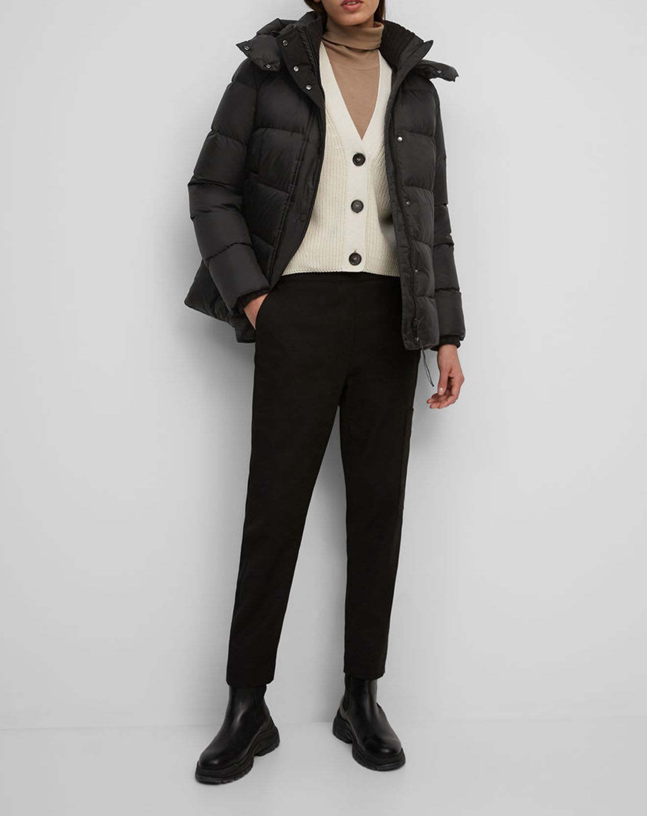 Doudoune Easy à capuche amovible noire Vente privée Marc O'Polo