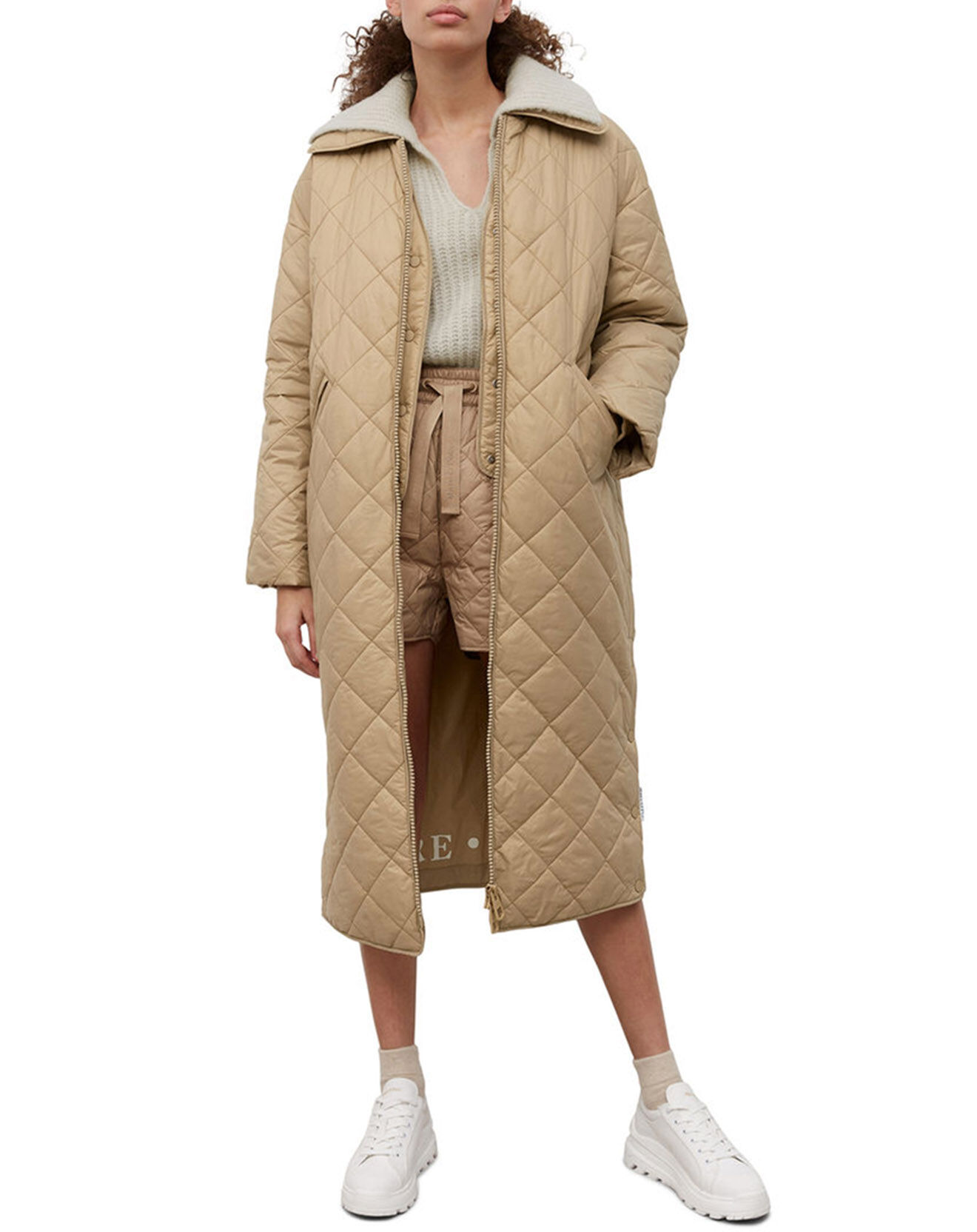 Manteau long matelassé Oversize beige Vente privée Marc O'Polo