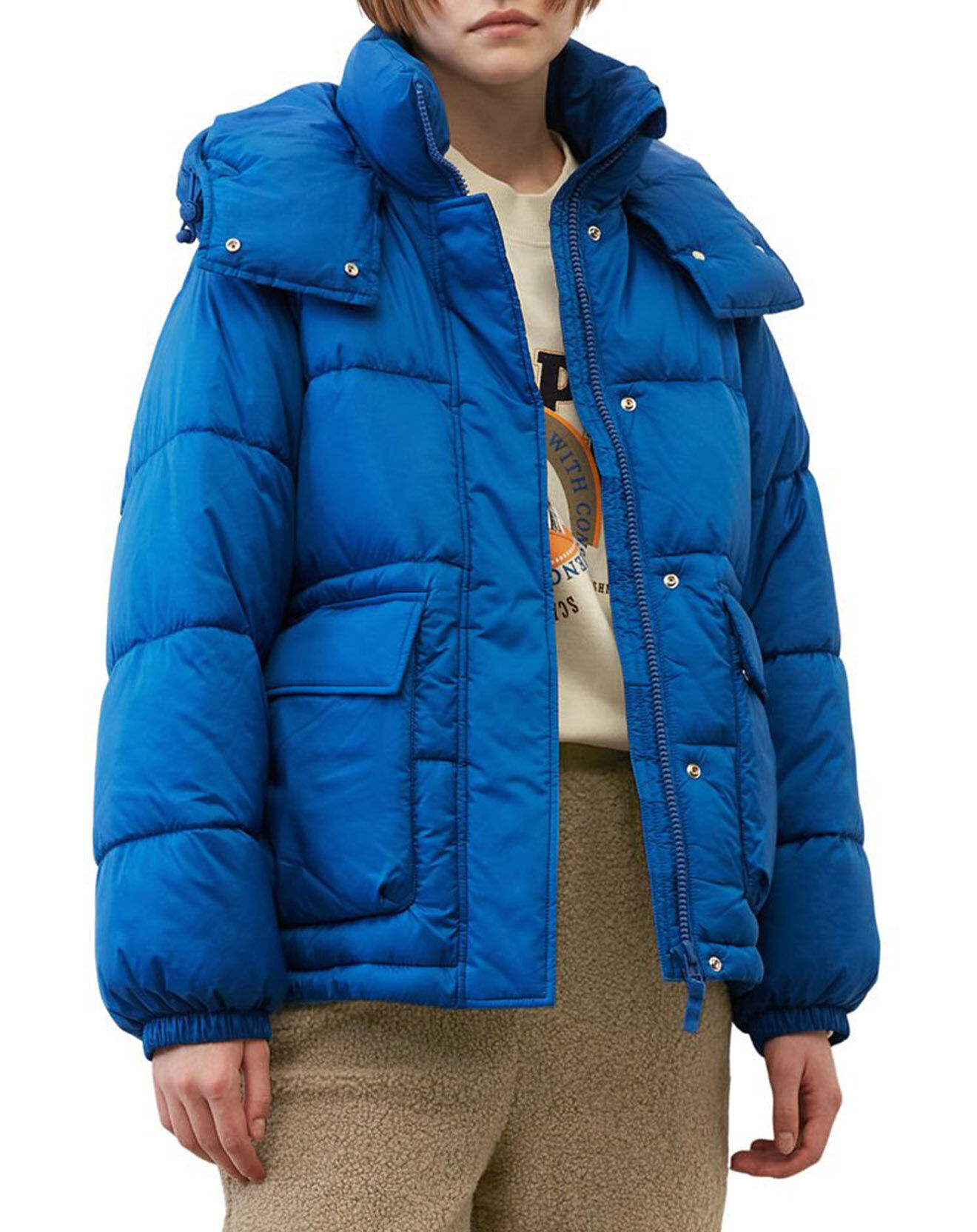Doudoune à capuche Puffer bleue Vente privée Marc O'Polo BazarChic