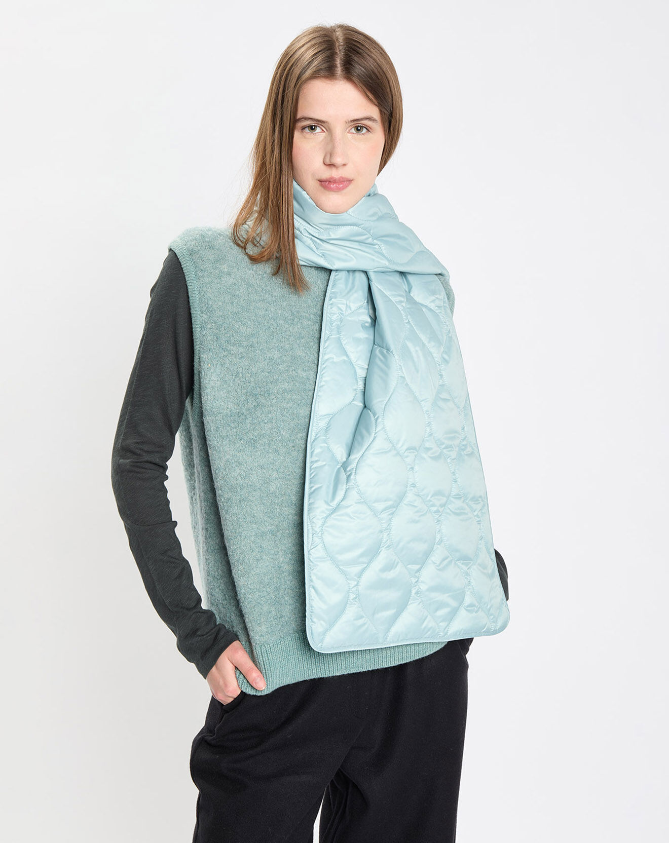 Echarpe matelassée Padded bleu clair Vente privée Marc O'Polo BazarChic