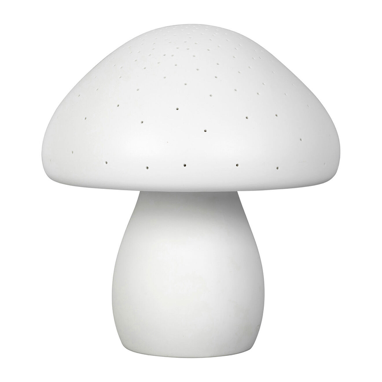 Lampe Led en Porcelaine Champignon blanche D.20xH.22cm Vente privée