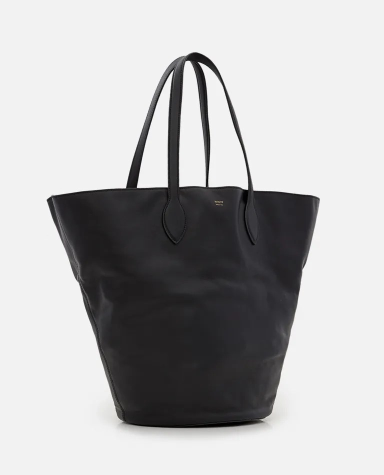 Khaite Osa Medium Leather Tote Bag In Black ModeSens