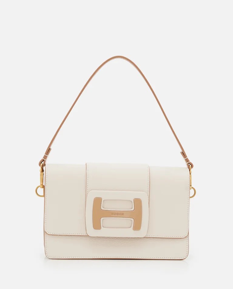 Hogan Hbag Plexi Logo Leather Crossbody Bag In White ModeSens