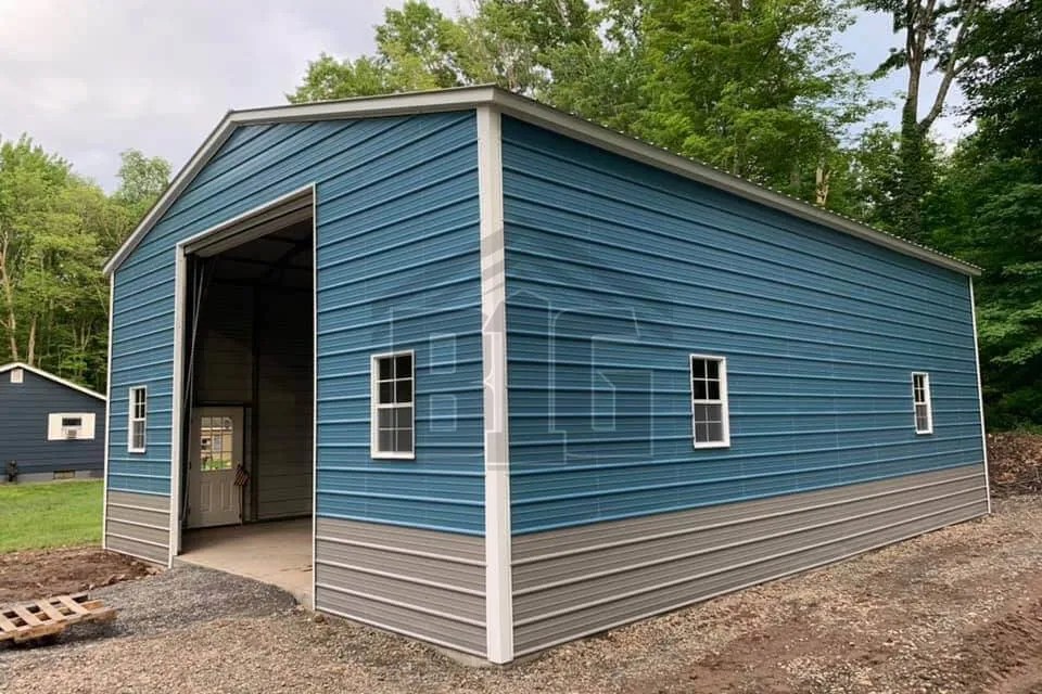 Slate Front Entry Metal Garage 24x30 Big Buildings Direct