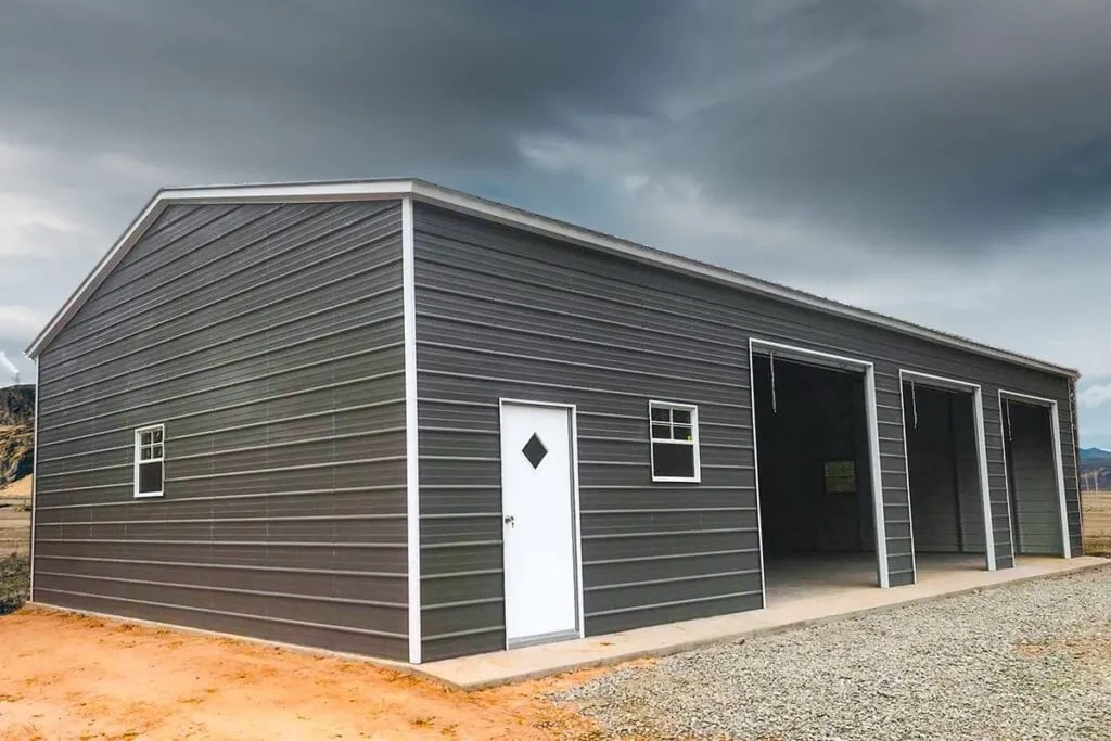 Almond One Car Metal Garage 18x30 Big Buildings Direct
