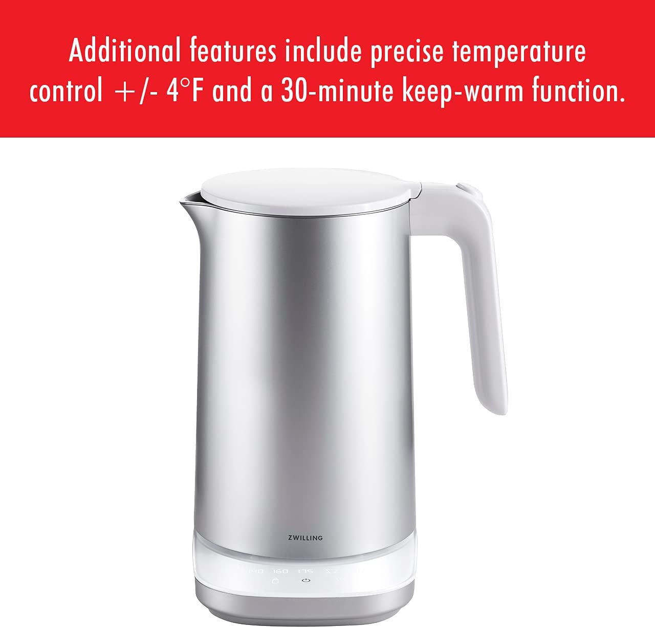 Zwilling Enfinigy Kettle Pro CoolTouch Stainless Steel Exterior 6Cup