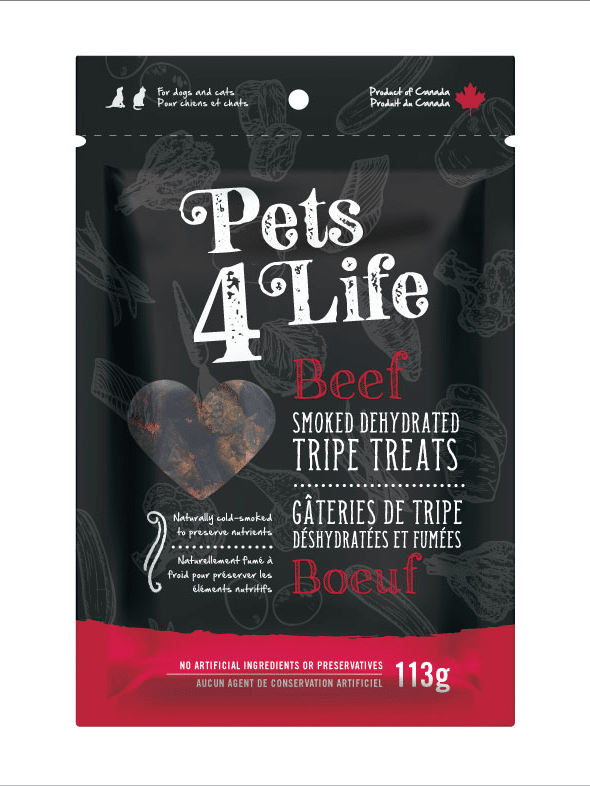 Pets 4 Life Smoked Beef Tripe Bite Size 113g Biopaw