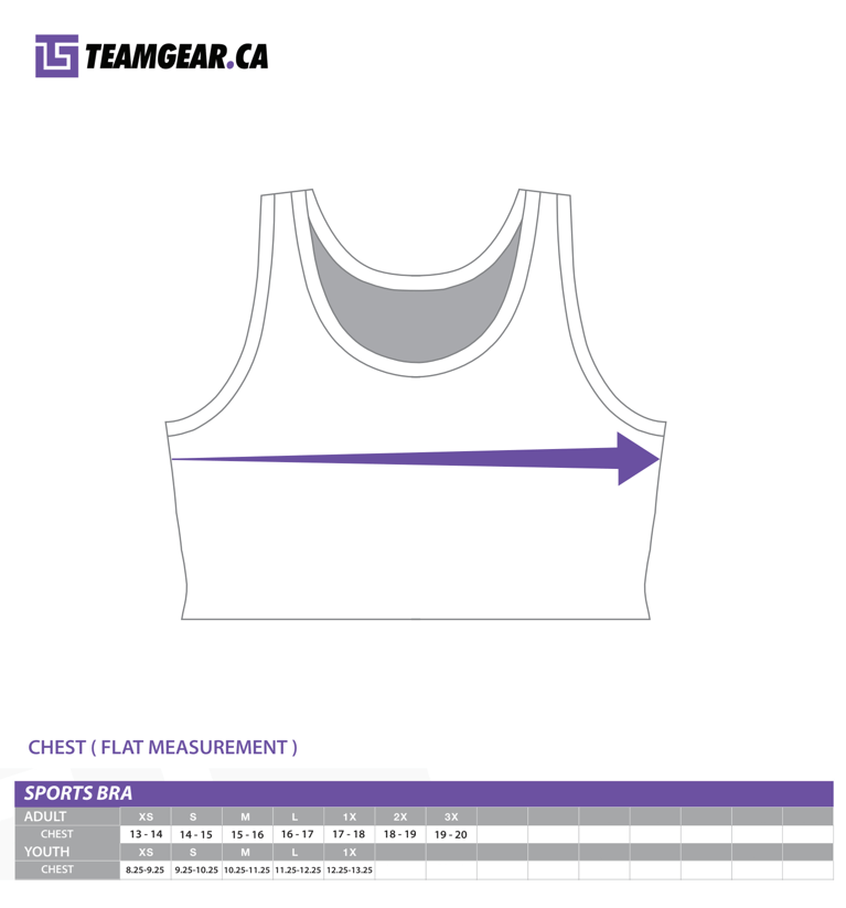 Custom Sports Bra Sizing Chart - TeamGear.ca – Team Gear Canada