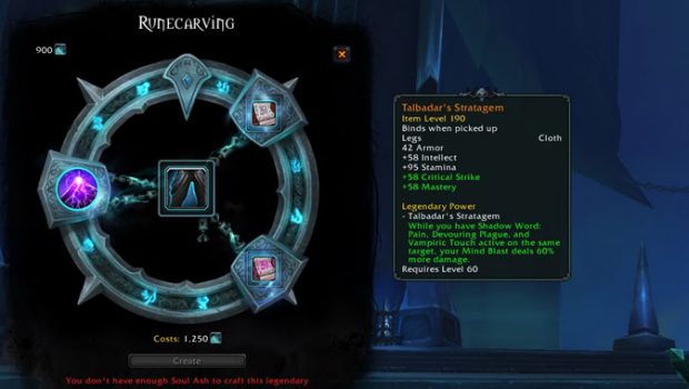 How to craft and upgrade Legendary gear in WoW Shadowlands