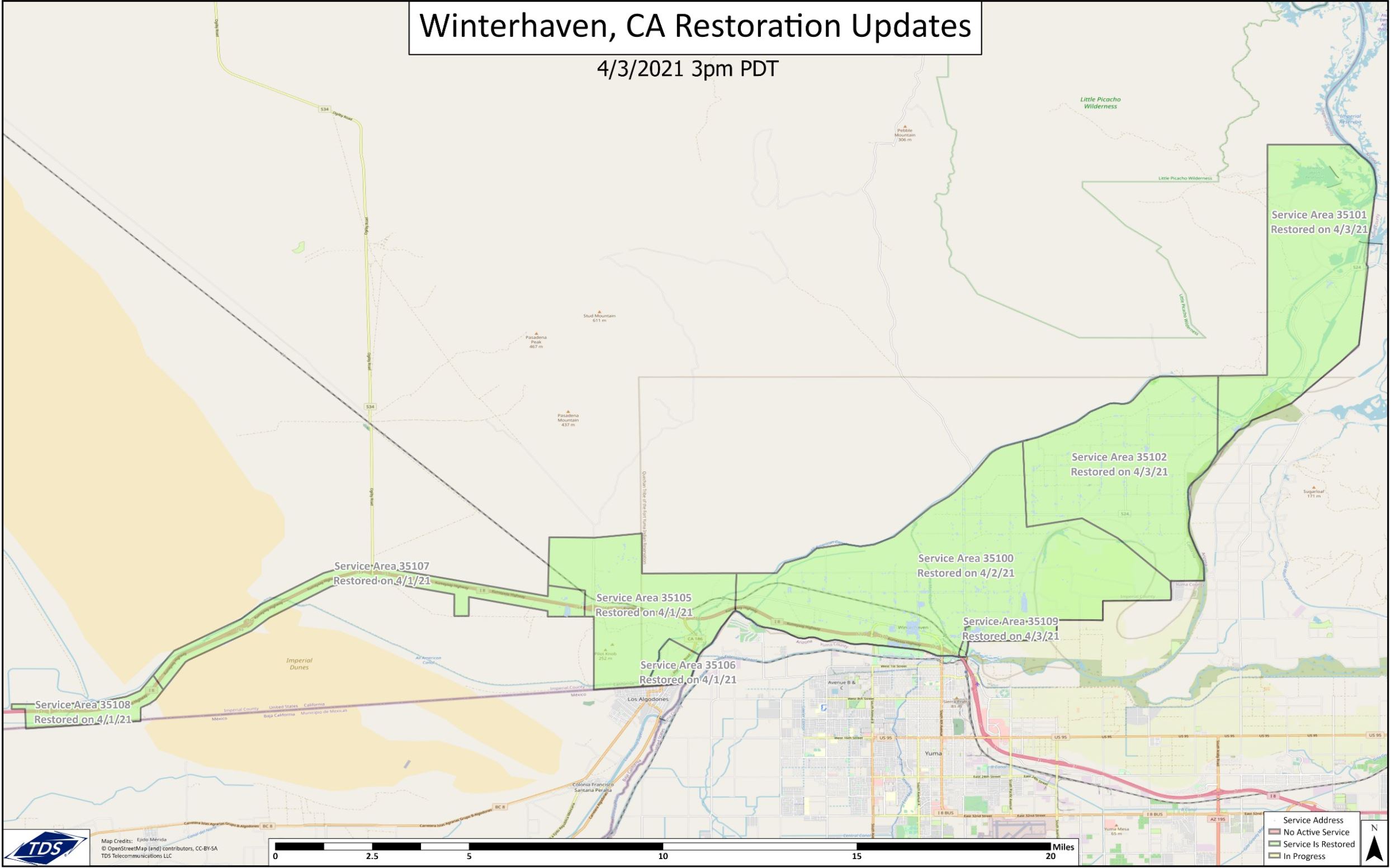Winterhaven, California restoration updates TDS Connect