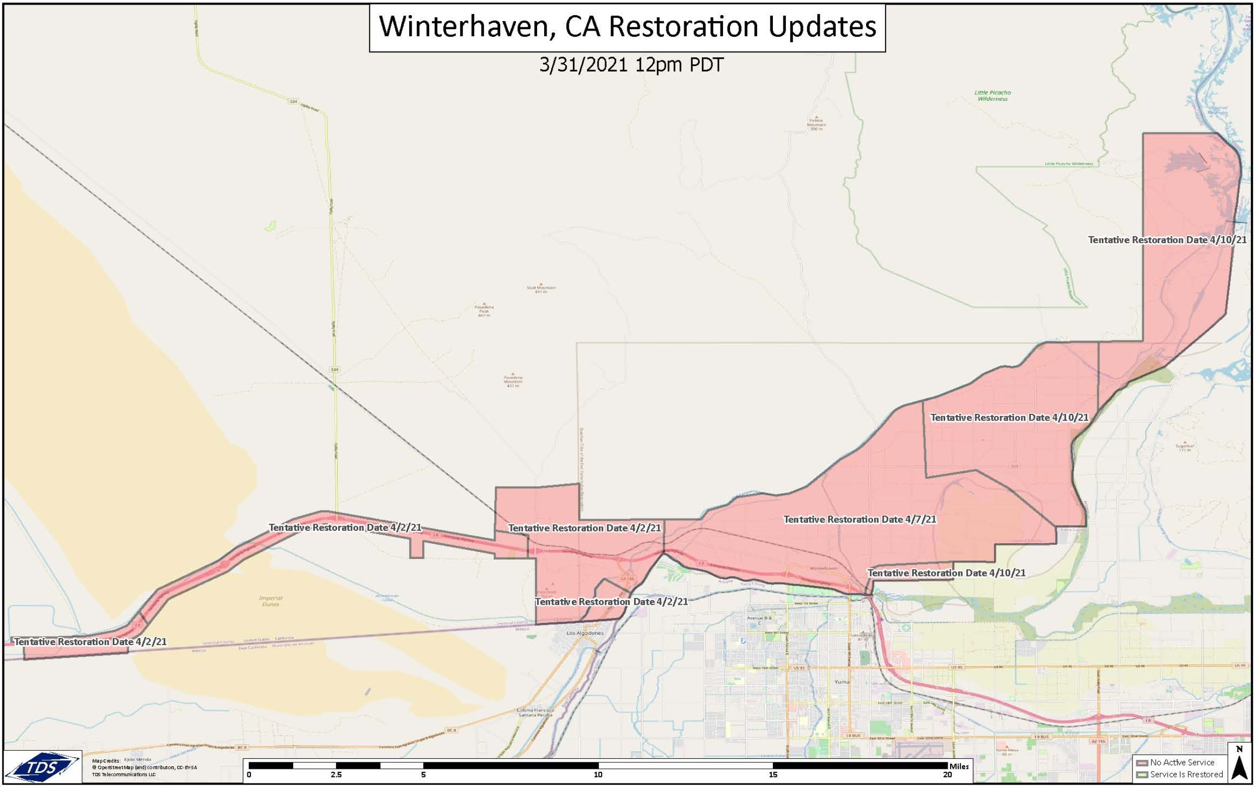 Winterhaven, California restoration updates TDS Connect