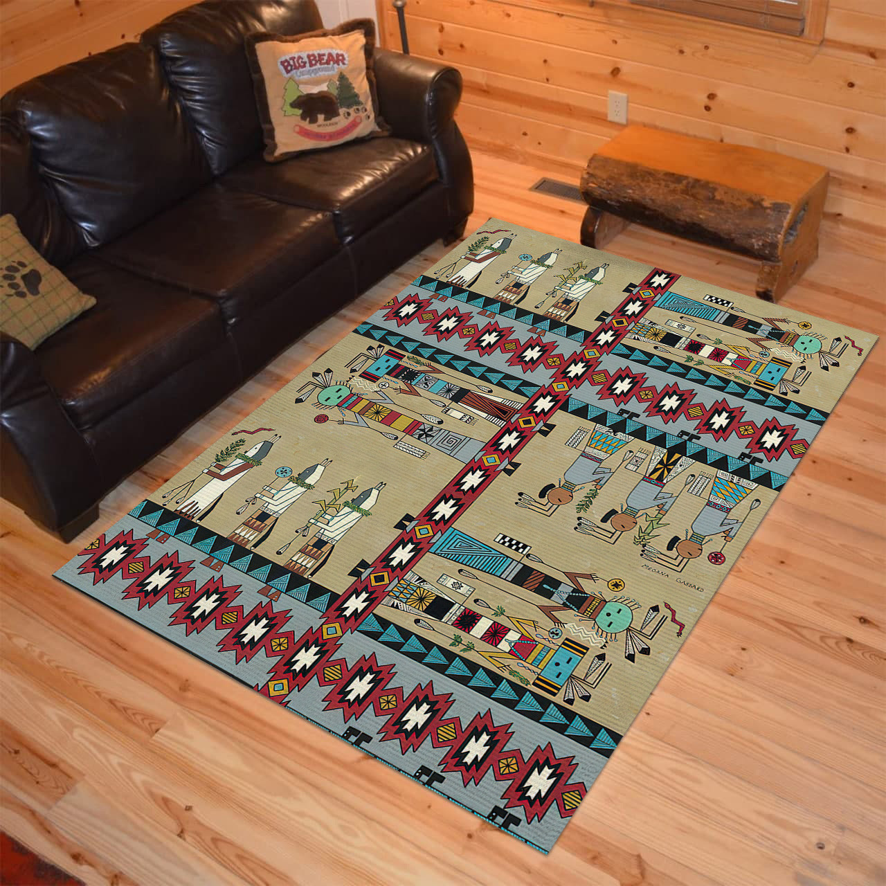 Personalized Canyon Dancers Native American Area Rugs Bluefink