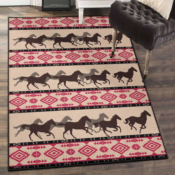 Horse Racing Indoor Outdoor Rugs, Rustic Horse Rug, Rustic Rug, Rustic