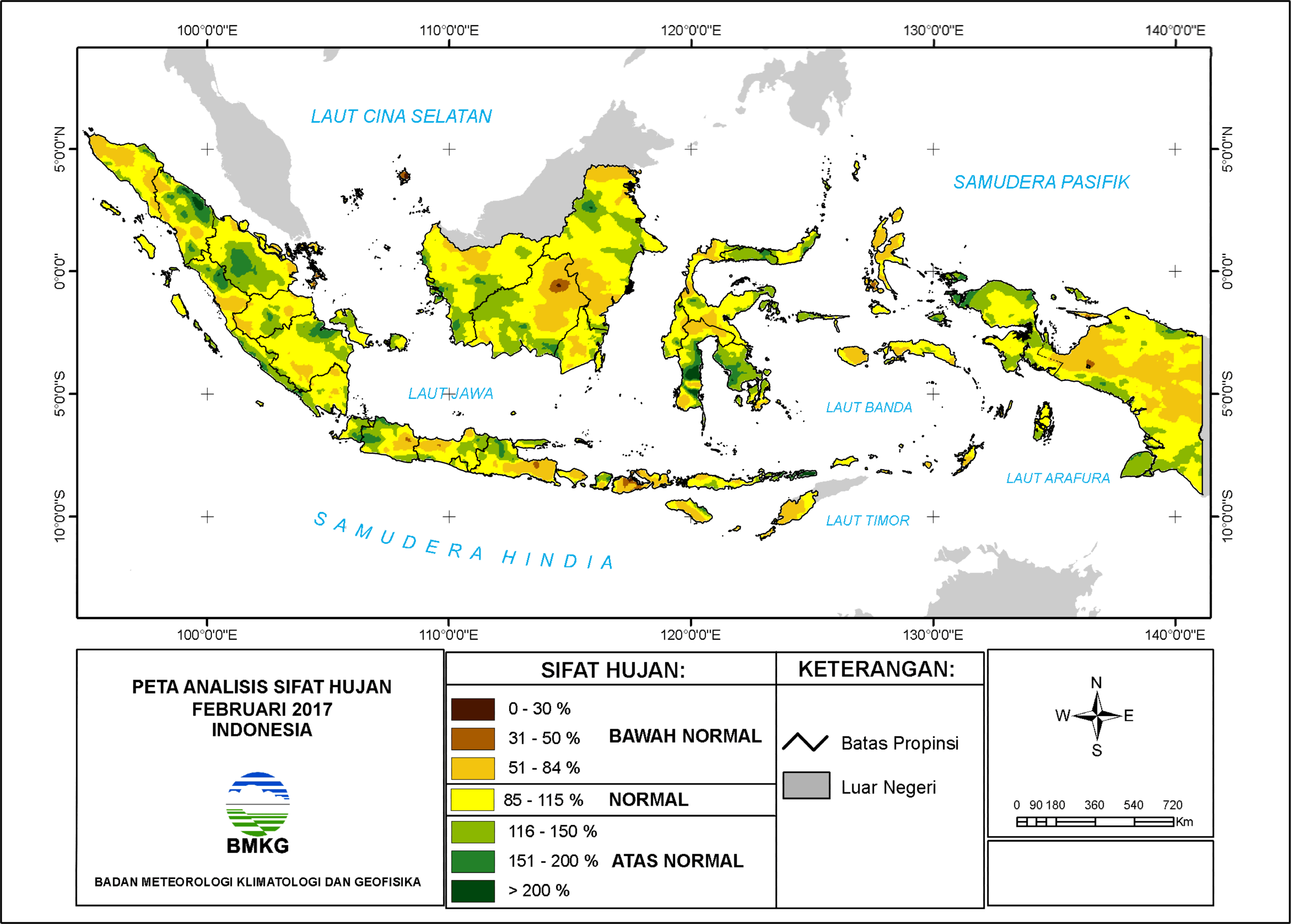 Analisis Curah Hujan dan Sifat Hujan Bulan Februari 2017