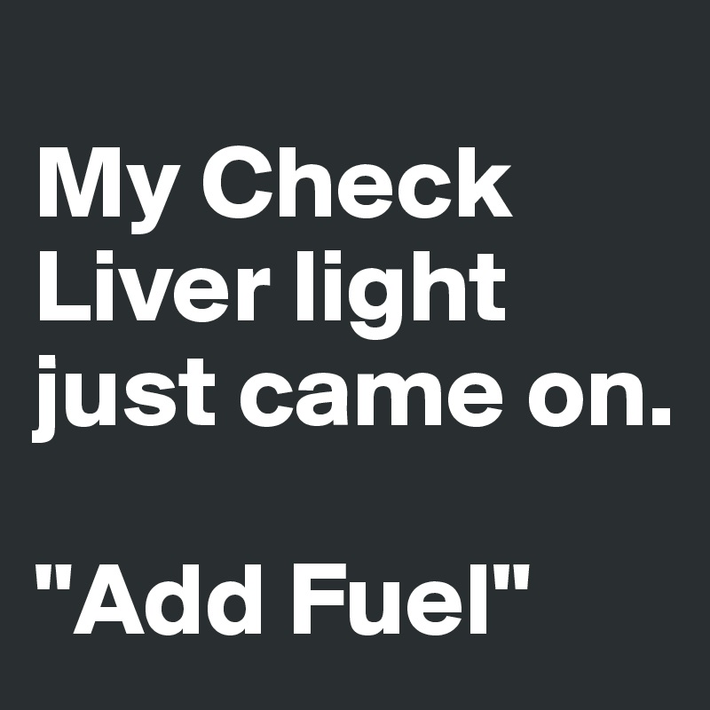 My Check Liver light just came on. "Add Fuel" Post by GaylrdSprFckr