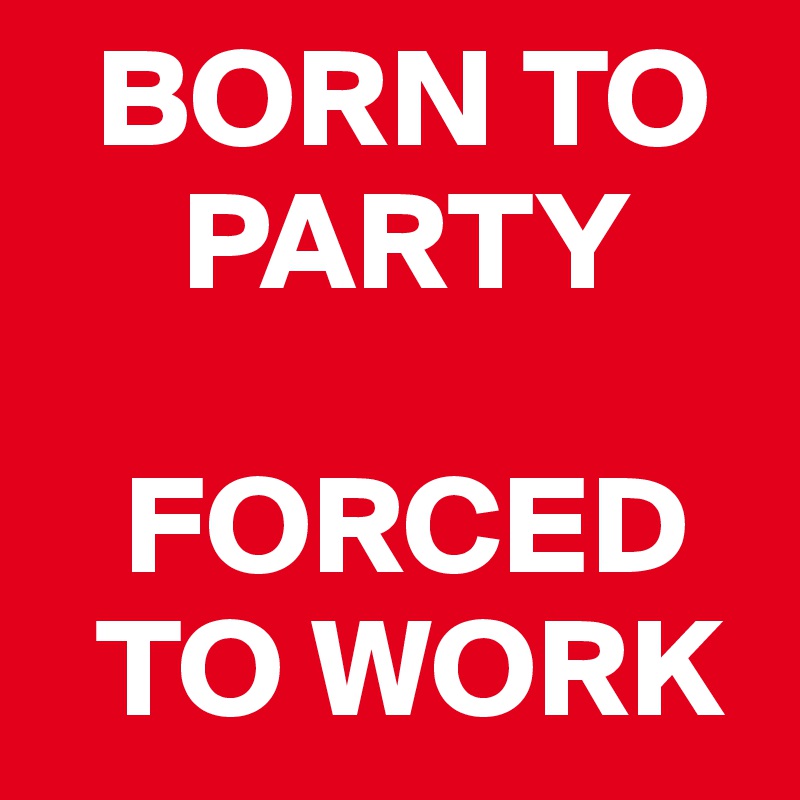BORN TO PARTY FORCED TO WORK Post by yamin on Boldomatic