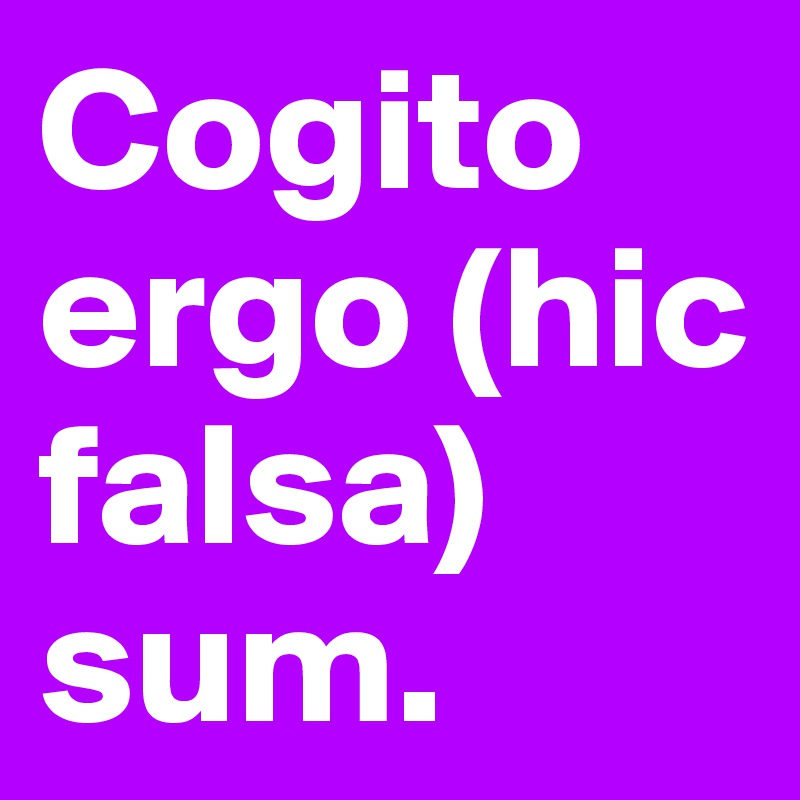 Cogito ergo (hic falsa) sum. Post by kvatc on Boldomatic