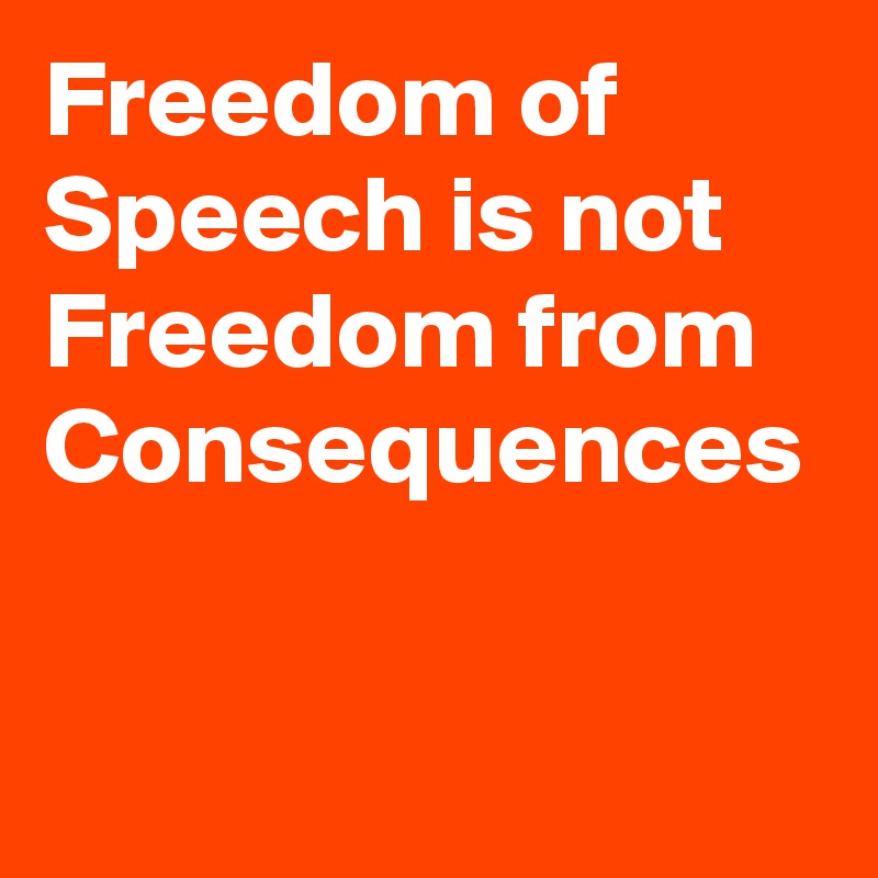 Freedom of Speech is not Freedom from Consequences Post by UsualMan