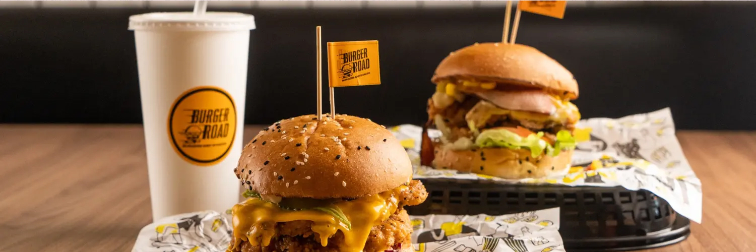 Order pickup, delivery Burger Road