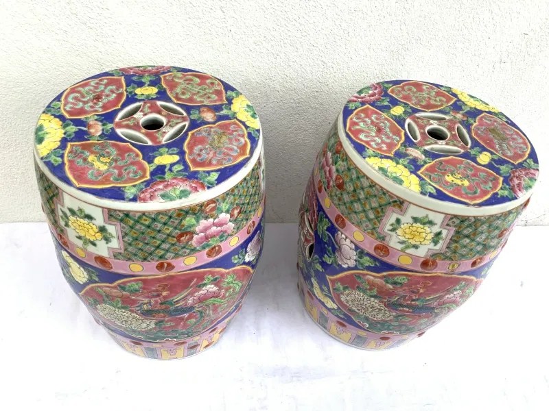baba nyonya furniture Stool PAIR Chair Phoenix Peonies