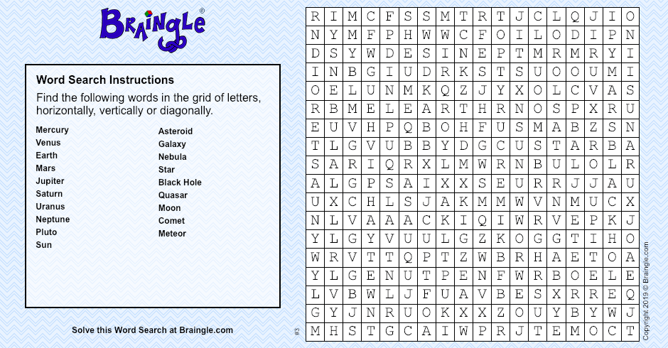 Braingle » 'Stellar Performance' Word Search Puzzle