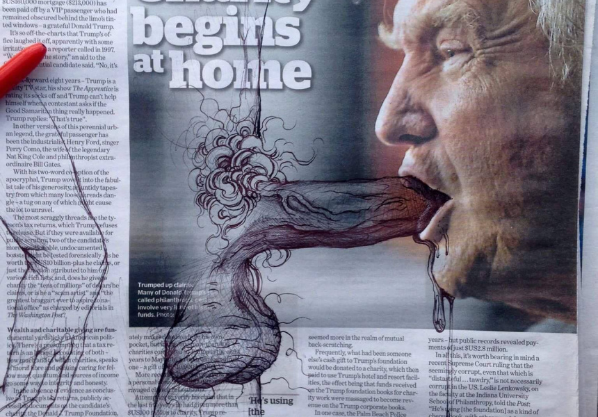 "Doodles on Donald" Presented by Drawing Dicks on the Herald Sun