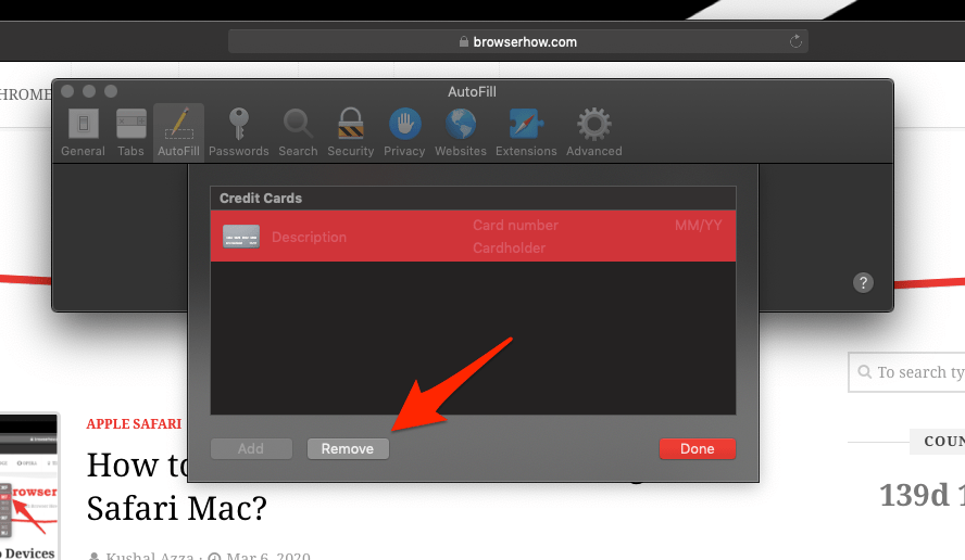 How to Add Payment Methods and Cards in Safari Mac?