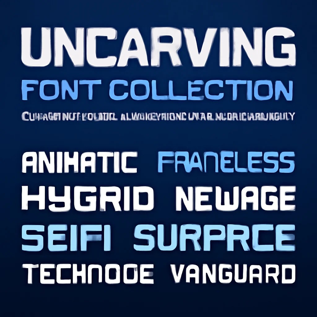 Uncarving Font Collection: 9 Futuristic Display Typefaces for Bold Designs