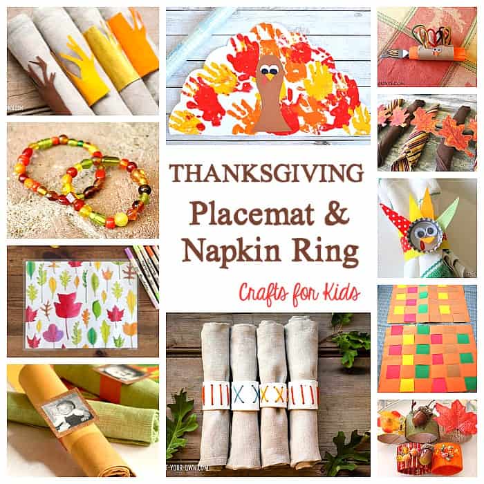 Thanksgiving Crafts for Kids Napkin Rings and Placemats Kids Can Make