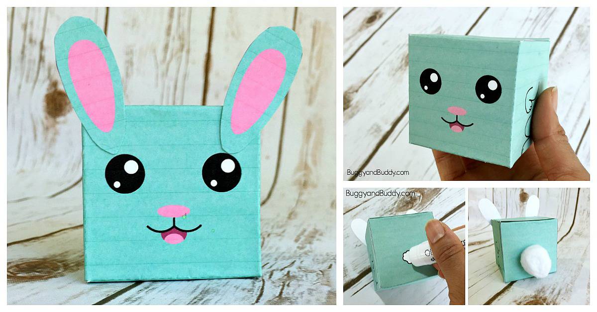 Easter Craft for Kids DIY Bunny Box with Free Template Buggy and Buddy