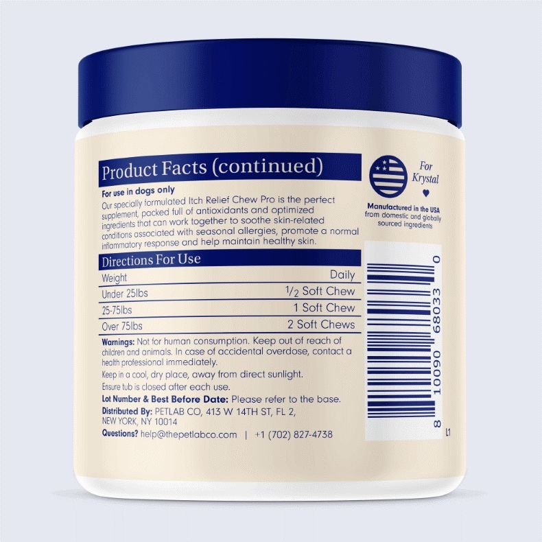 Dog Itch Relief Chew Pro Supports Skin Health PetLab Co.