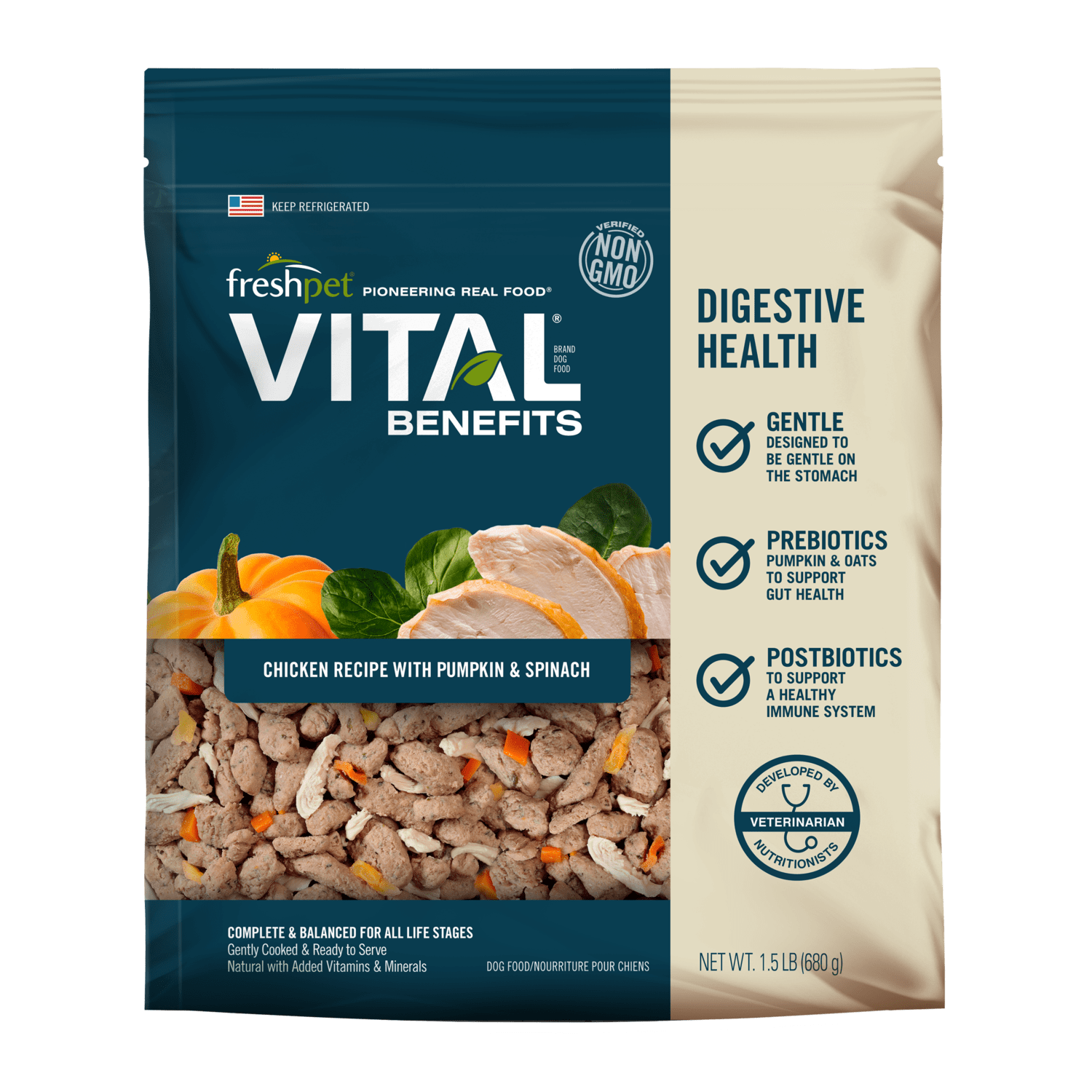 Freshpet® Vital Digestive Health Chicken, Pumpkin & Spinach Dog Food