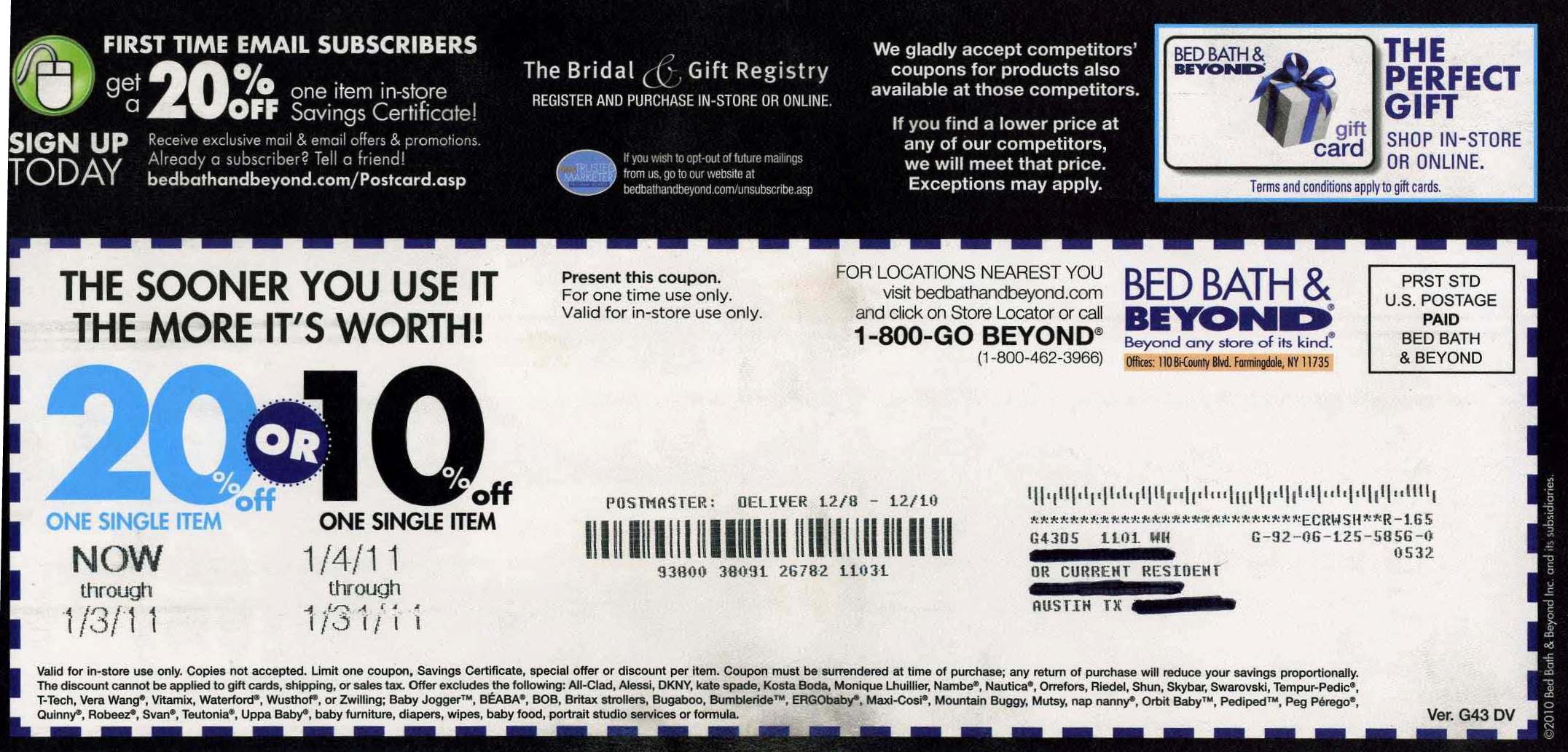 Printable Bed Bath And Beyond Coupon 2019