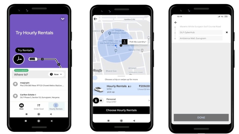 Uber launches hourly rental cabs for multihour, multistop needs