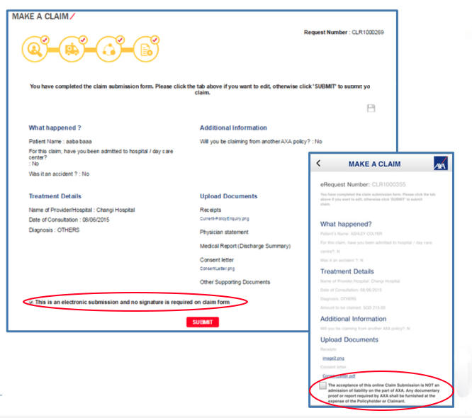 Claims reimbursement and health insurance UEX