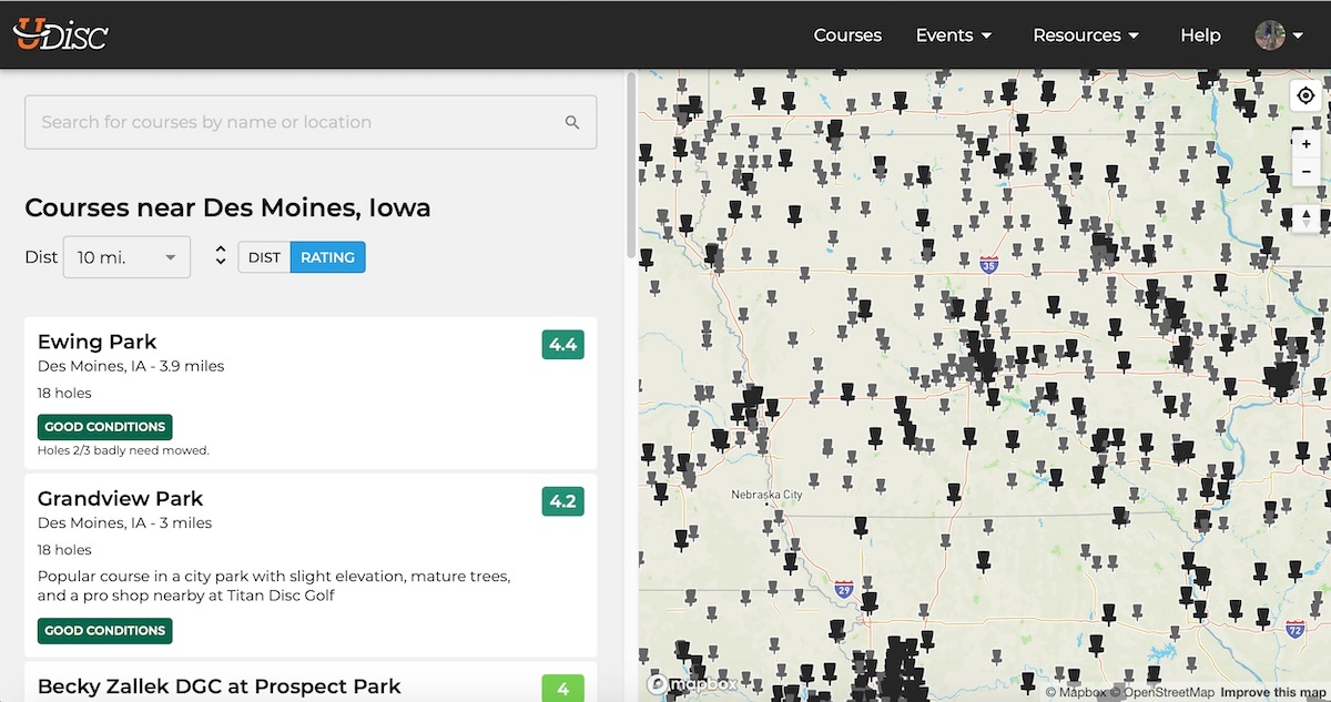 Most Disc Golf Courses Per Capita US States (2020) Release Point The UDisc Blog