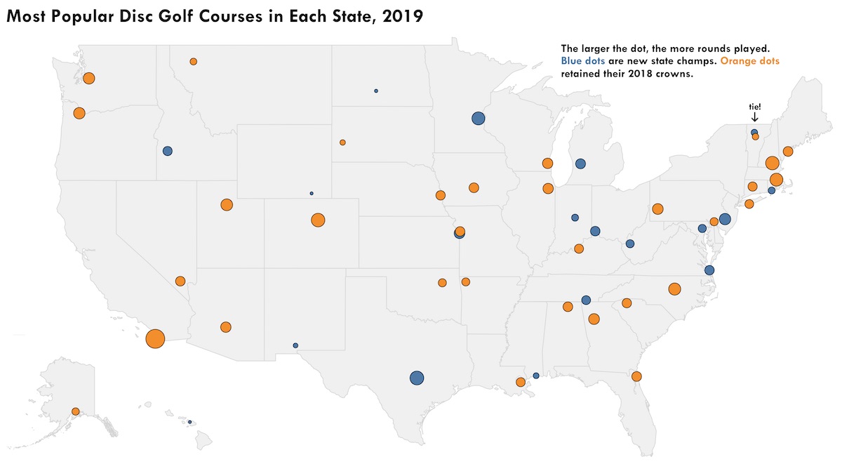 The Most Popular Disc Golf Course In Every State 2019 Release Point The UDisc Blog