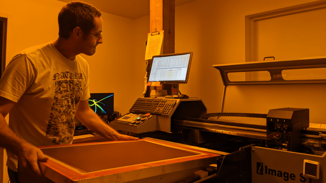 A Small Print Shop Tour Sliding Screen Printing Pricing Printavo