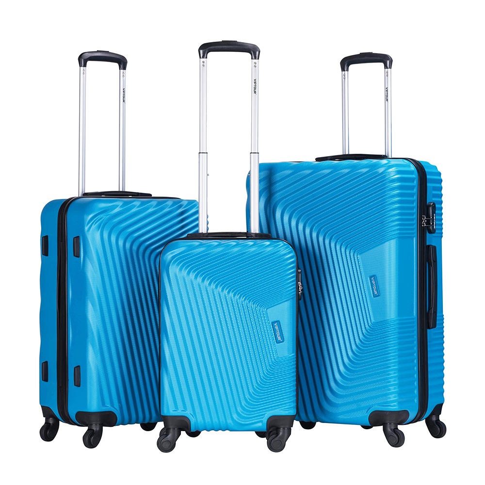 Viptour 3 Pieces Trolley Luggage Set 20/24/28 Inches Hard Side Suitcase