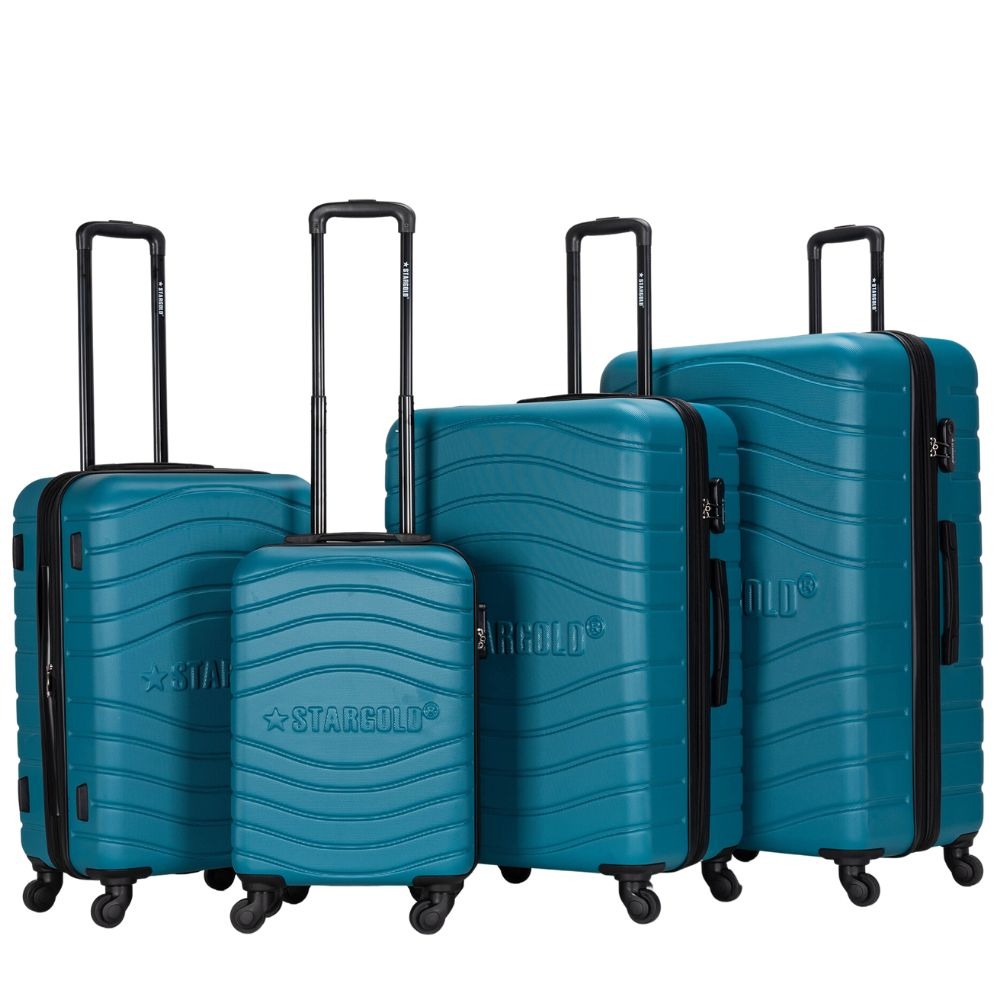 STARGOLD ABS Hardside Travel Suitcase Set of 4 PCS 360° Rotating Wheels