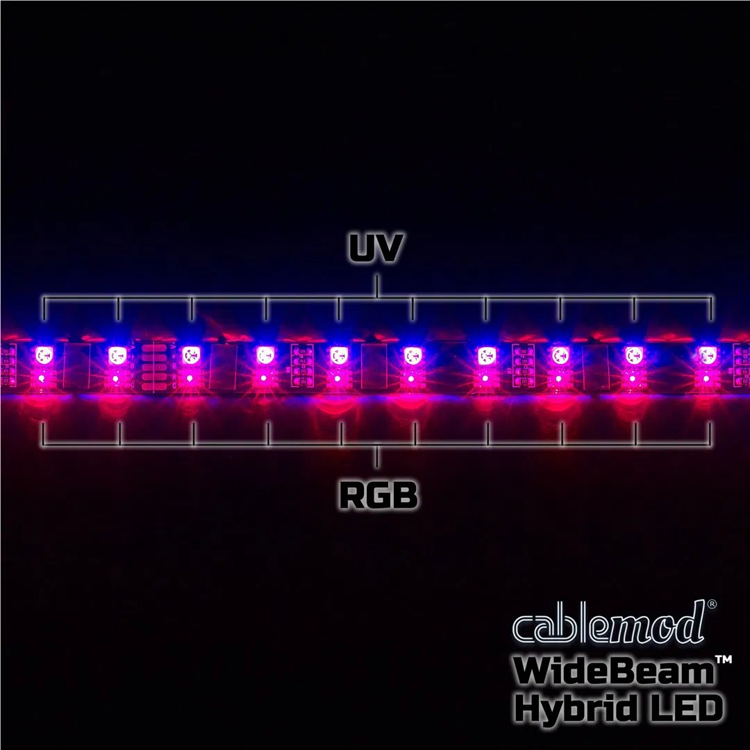 CableMod WideBeam Hybrid LED Strip 60cm RGB/UV CableMod
