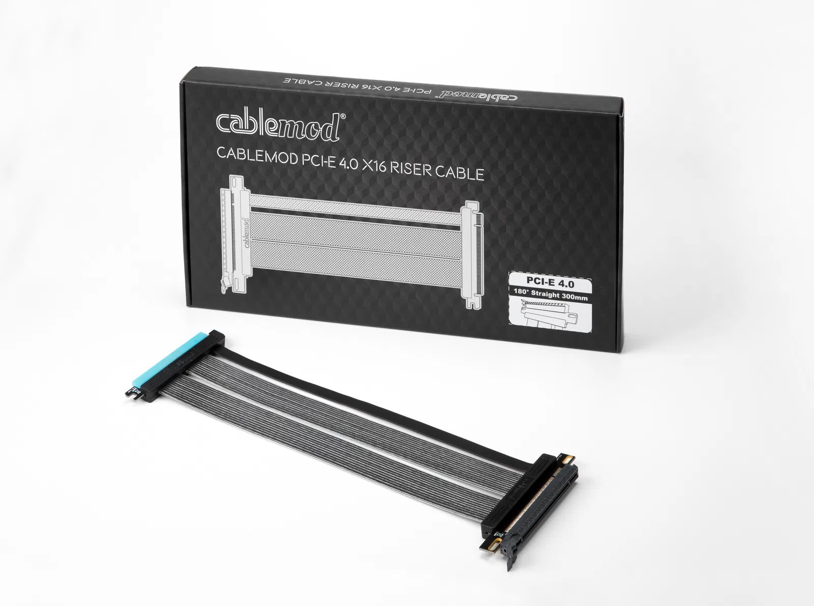 CableMod Straight PCIe 4.0 Riser Cable (Black, 30cm) CableMod